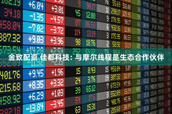 金致配资 佳都科技: 与摩尔线程是生态合作伙伴